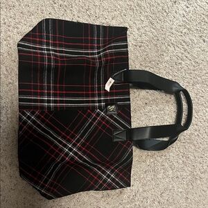 Victoria's Secret Black and Red Plaid Shoulder Bag